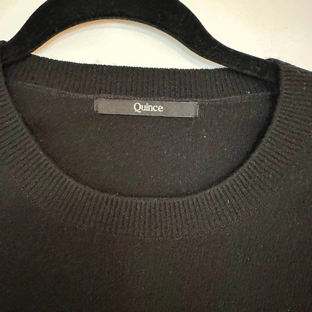 Quince Mongolian Cashmere Classic Black Knit Top - Picture 4 of 7